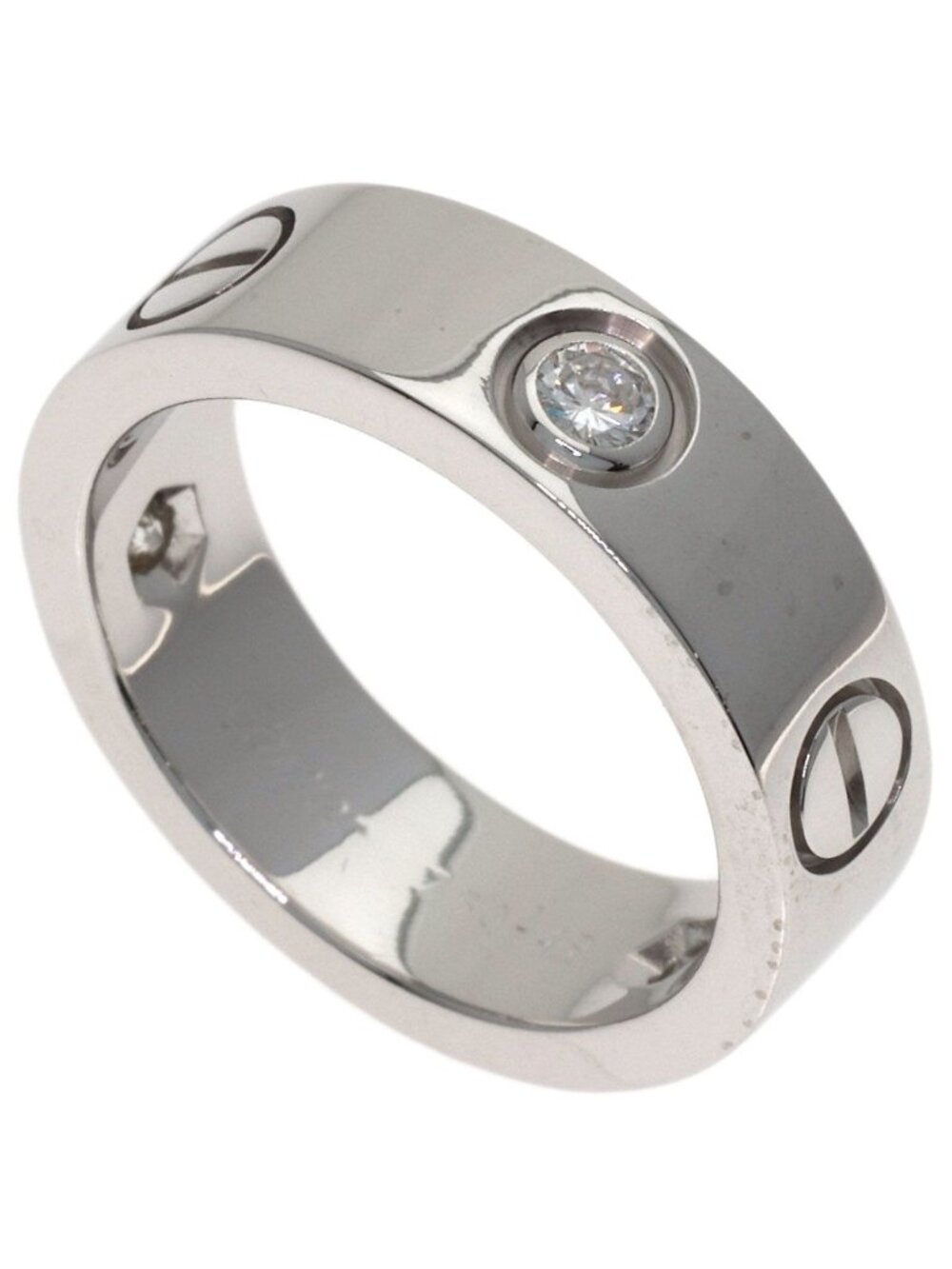 Cartier Love Ring Half Diamond 49 18k White Gold